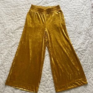 A New Day Mid-Rise Wide Leg Ankle Velvet Pull-On Pants, Yellow